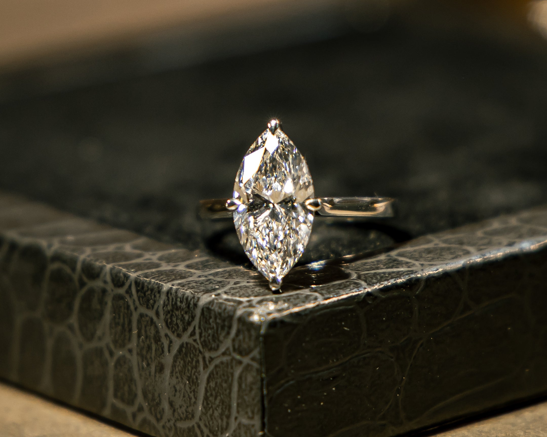 Lab-grown ethical diamond engagement ring at Michael Isaac