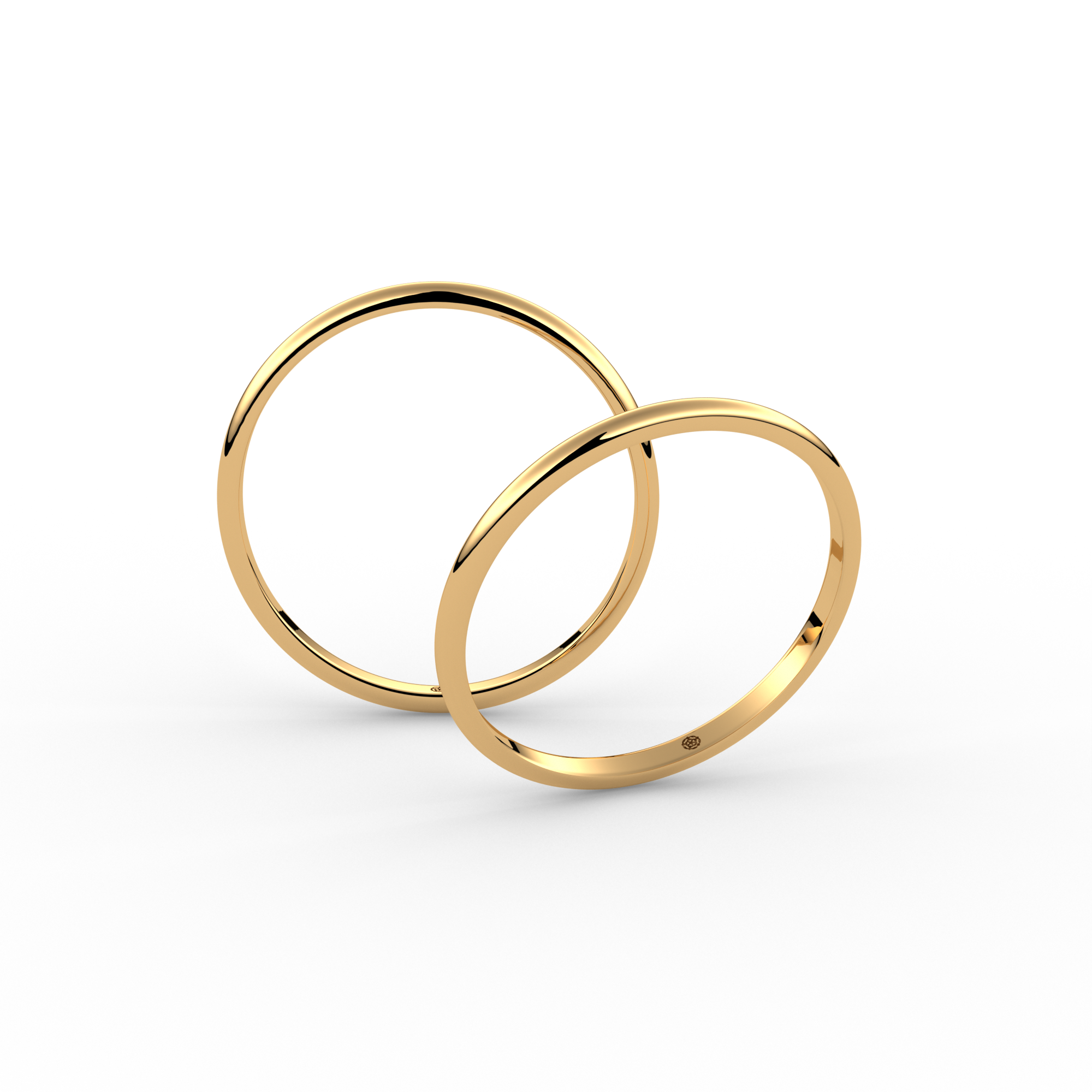 D-Shape Bespoke Wedding Ring 1.5mm from Michael Isaac York #metal_gold