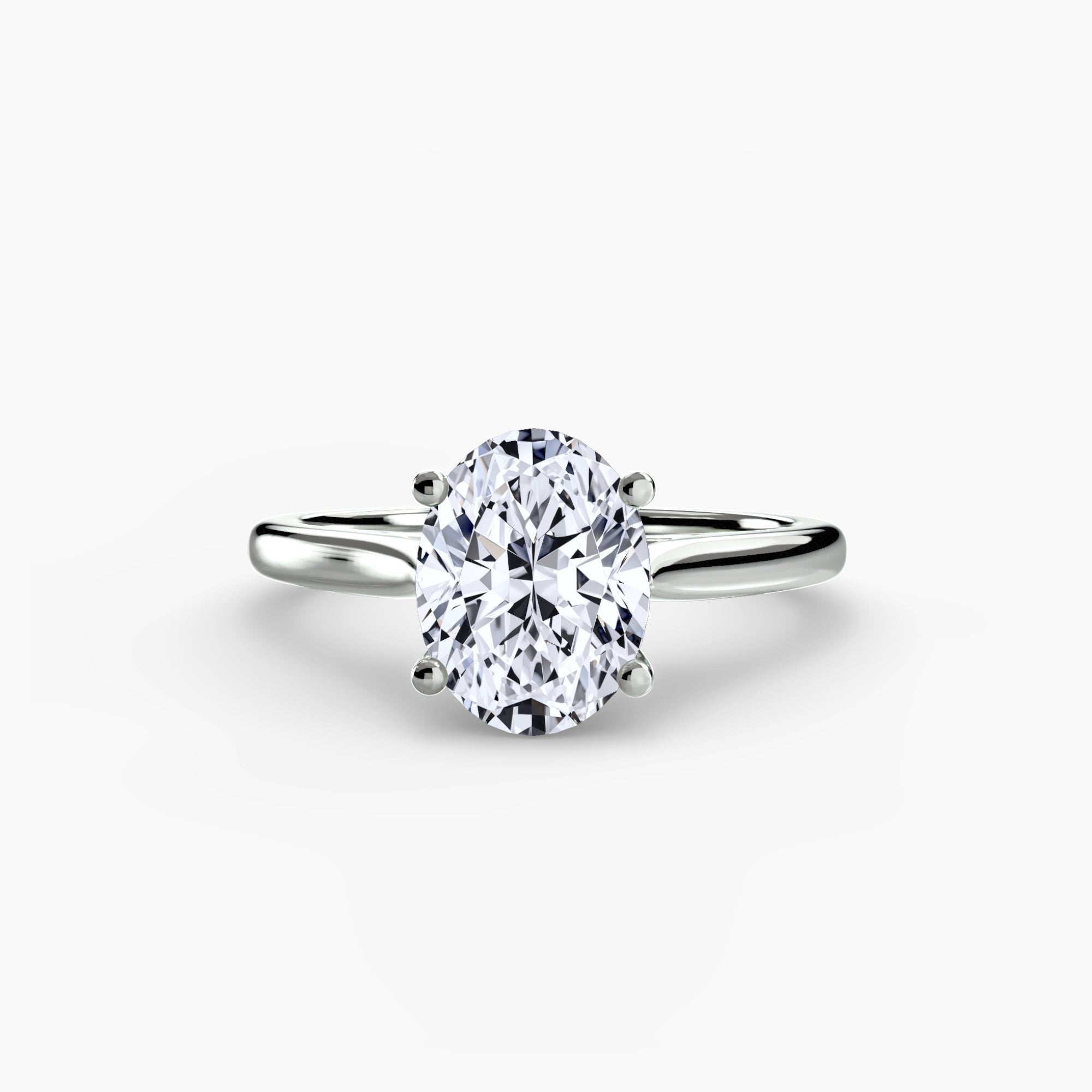 The MICHAEL ISAAC Solitaire ring 1 is a silver ring featuring a single oval-cut diamond in a classic four-prong setting, shown on a white background.