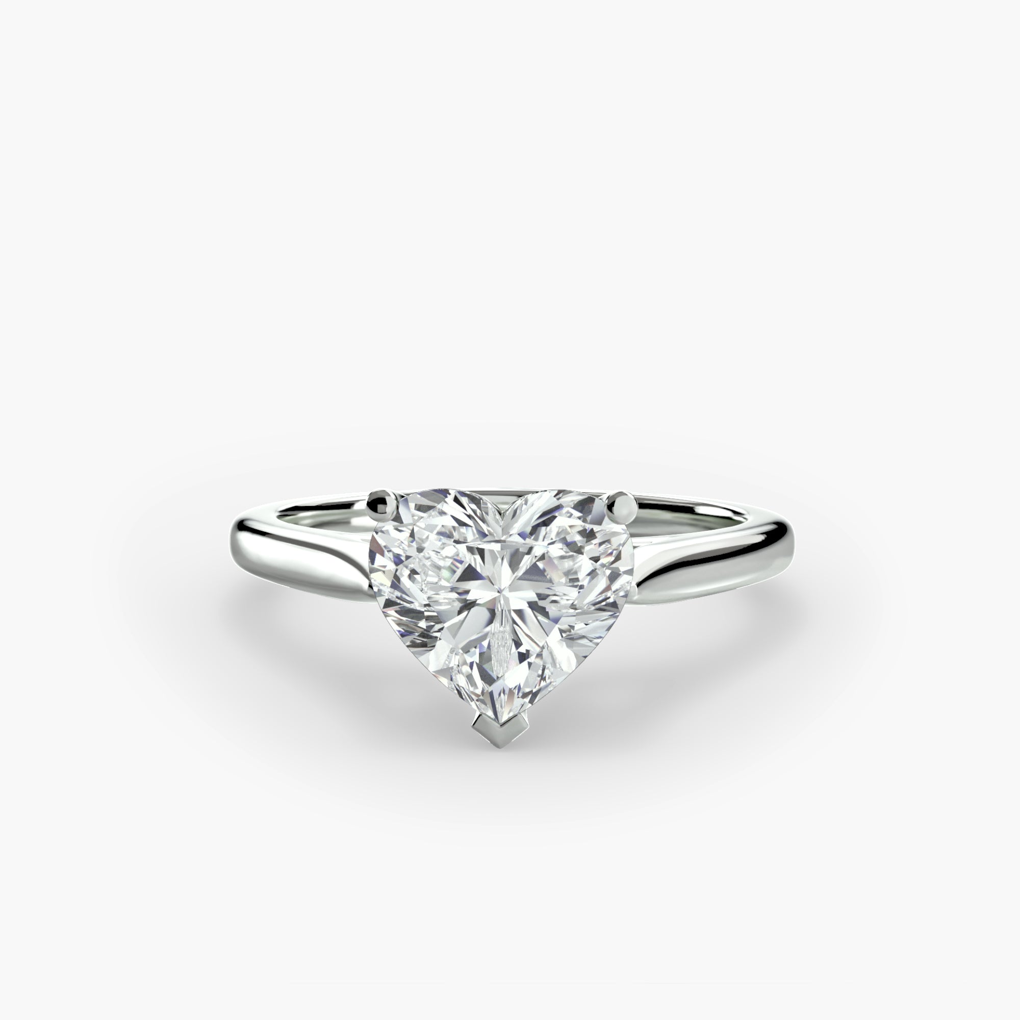 The MICHAEL ISAAC Solitaire ring 1 features a large, heart-shaped clear diamond in a classic silver setting, shown on a plain white background.