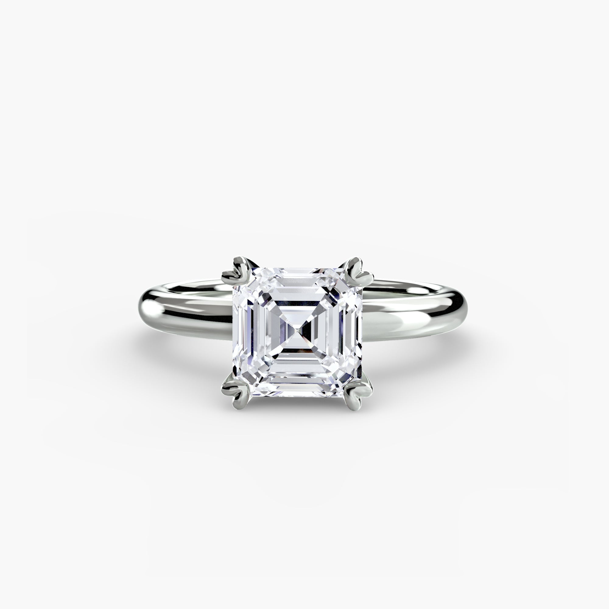 The MICHAEL ISAAC Solitaire ring 2 features a single square-cut diamond in a classic four-prong silver setting, showcased on a plain white background.