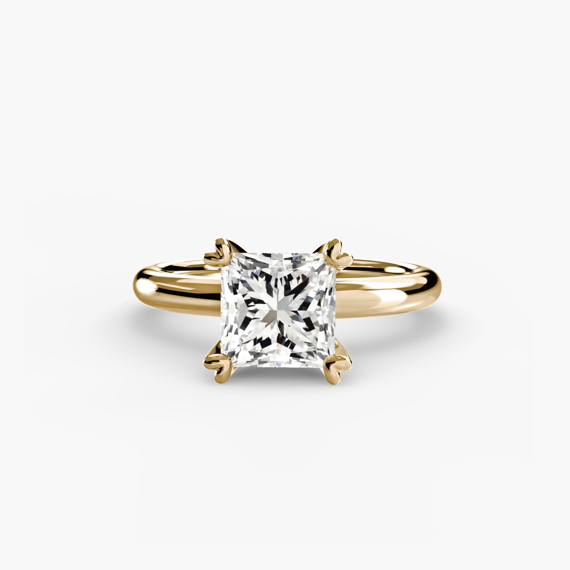 The MICHAEL ISAAC Solitaire ring 2 is a gold ring featuring a square-cut clear diamond in a classic four-prong setting, shown against a plain white background.