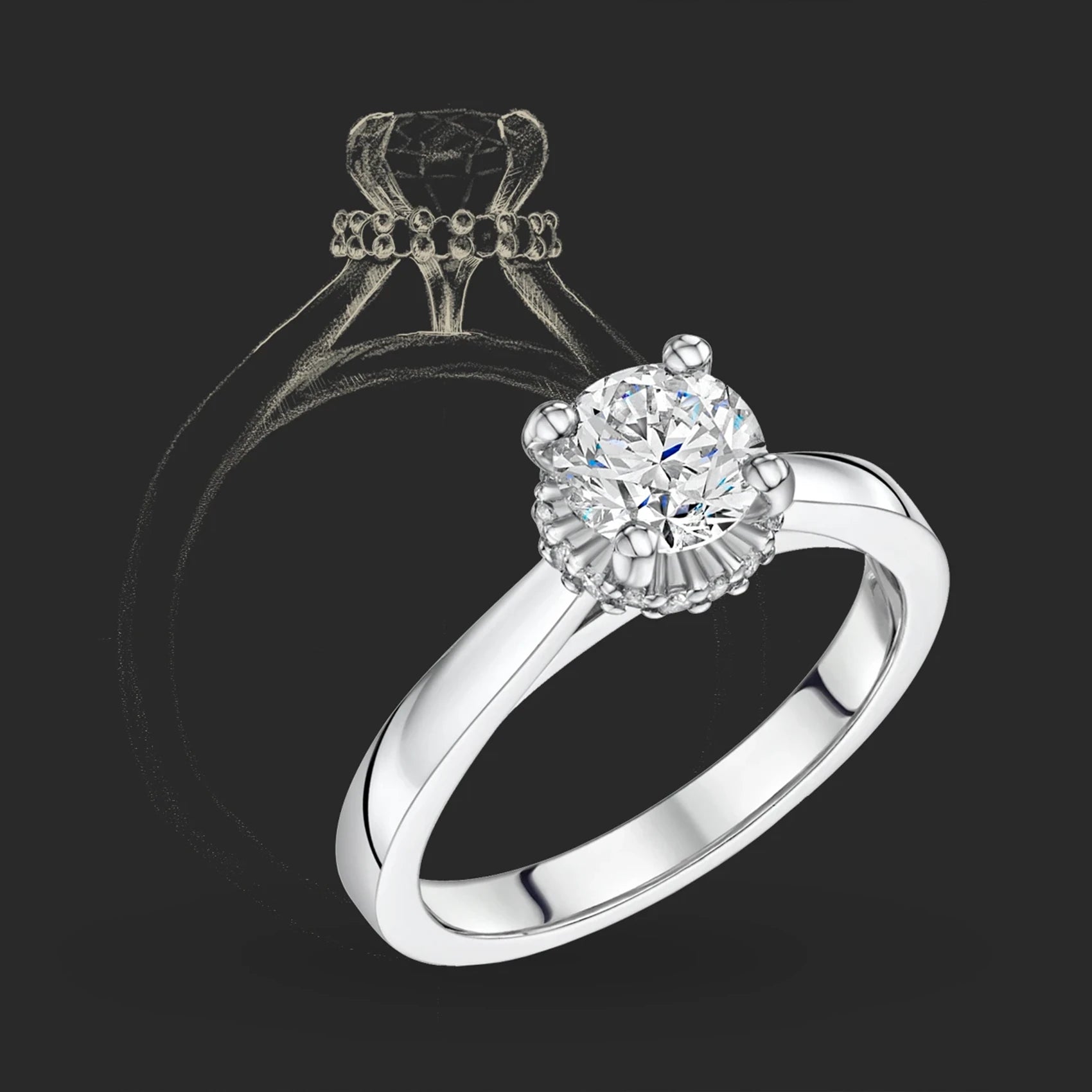 Engagement ring platinum solitaire