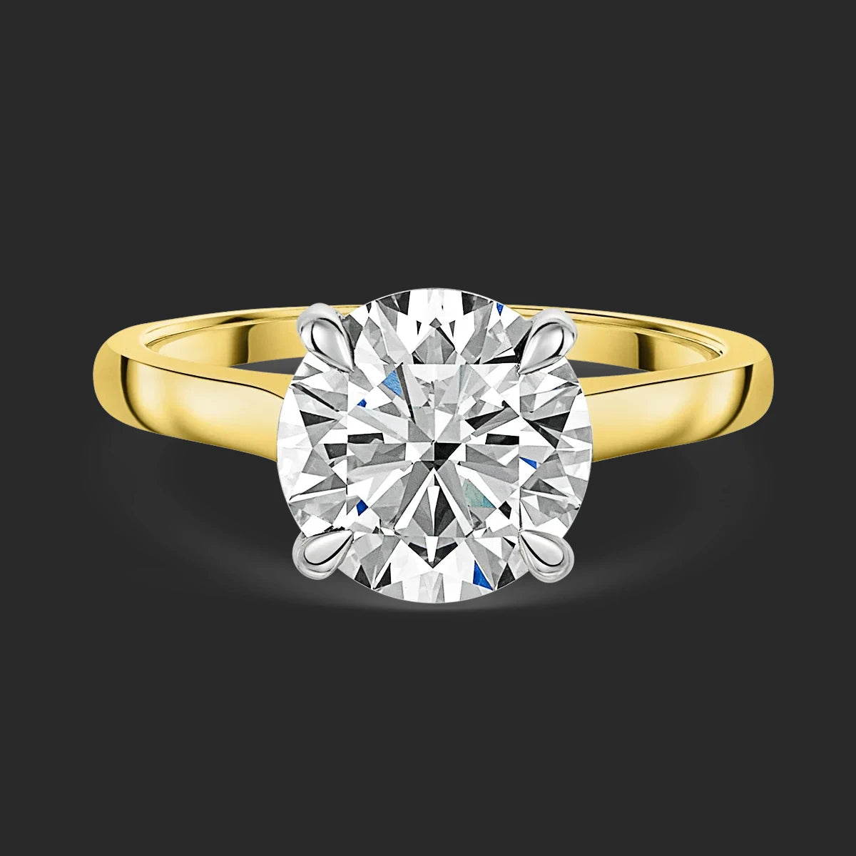 Bootham №1 Round Engagement Ring from Michael Isaac #metal_gold+Platinum