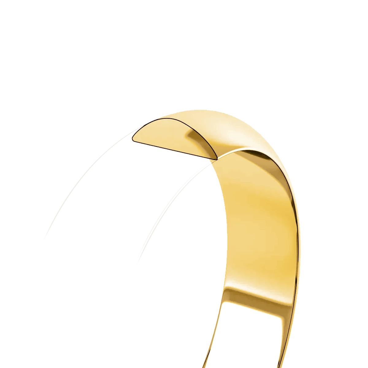 D-shape Wedding Ring Profile #metal_gold