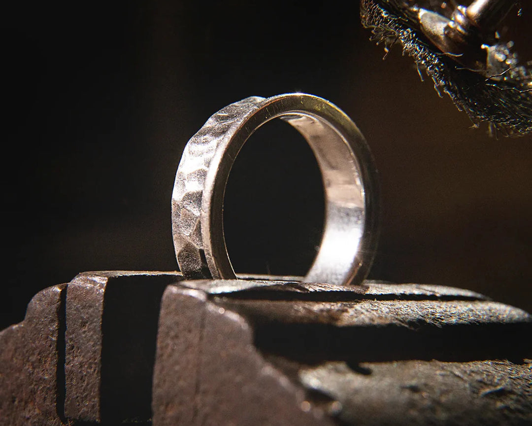 Side-by-side comparison of gold and platinum wedding rings in York