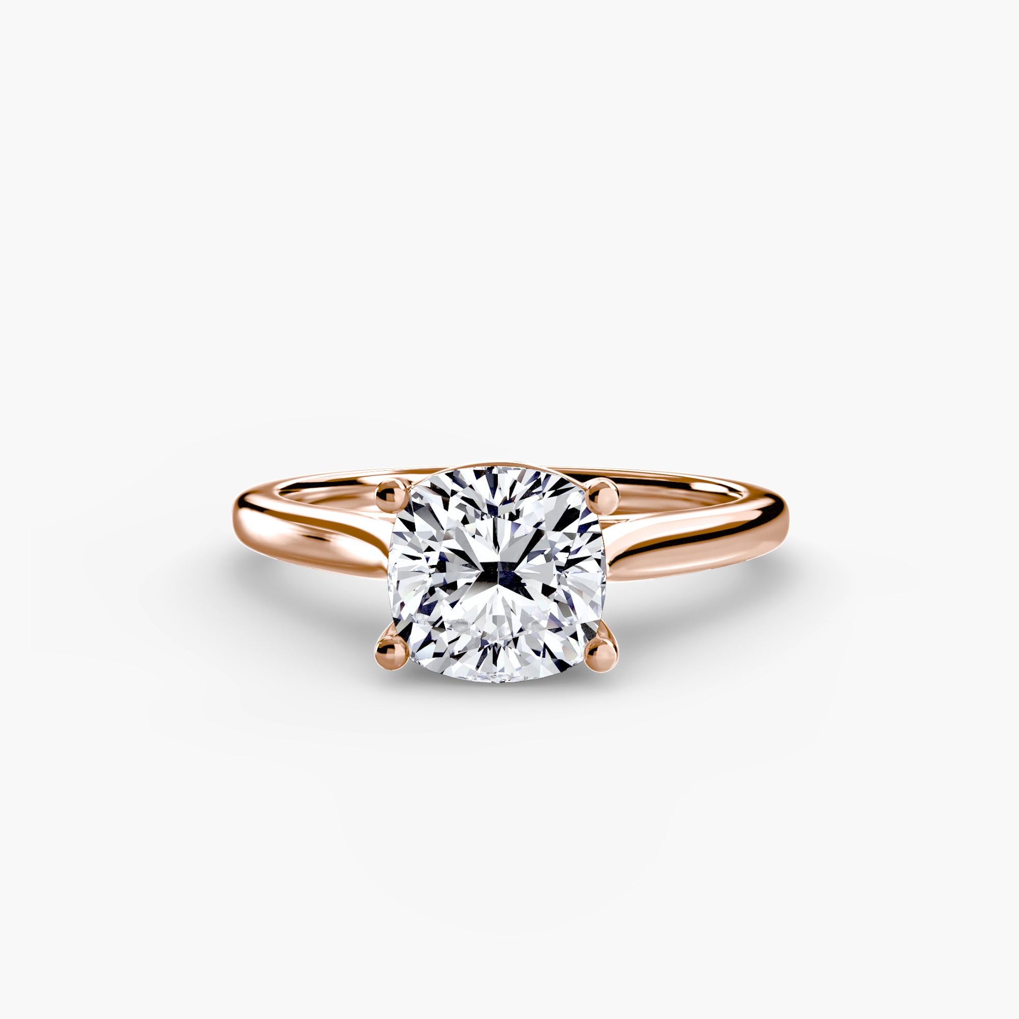 The MICHAEL ISAAC Solitaire ring 1 features a minimalist rose gold band with a single large round-cut diamond in a classic setting, shown on a plain light background.