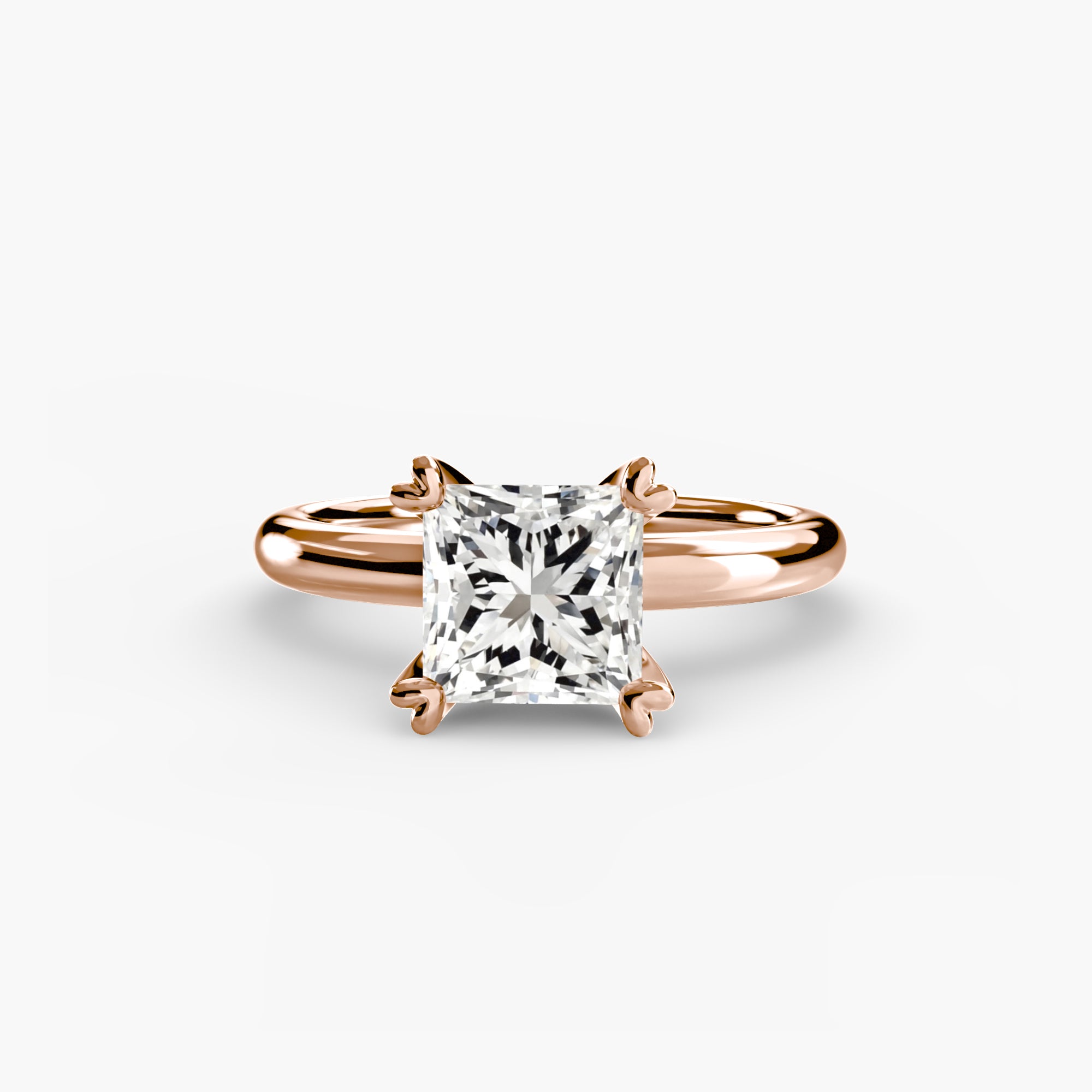 The MICHAEL ISAAC Solitaire ring 2 features a square-cut diamond in a rose gold classic setting, shown on a plain white background.