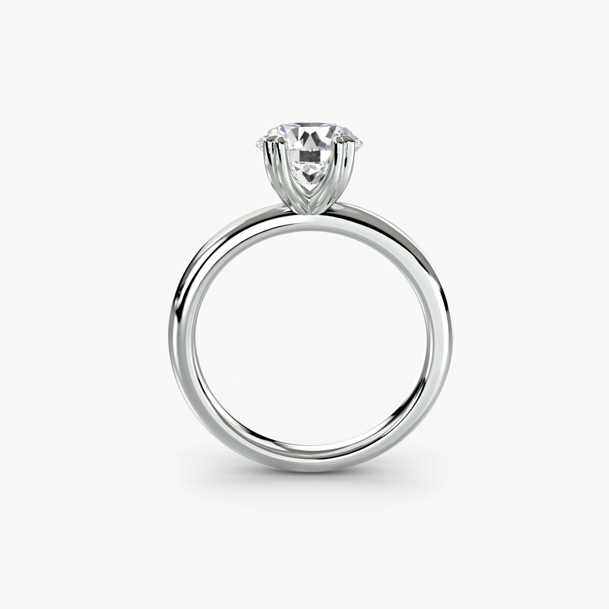 The MICHAEL ISAAC Solitaire ring 2 is a silver ring with a single round, clear diamond in a classic setting, shown upright against a plain white background.