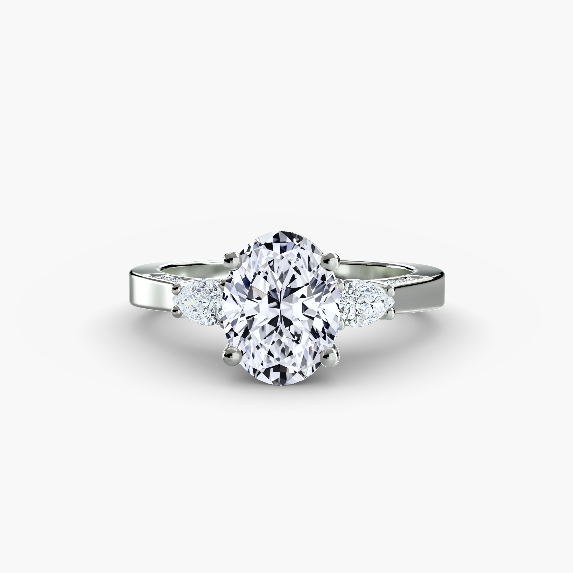 Three Stone with Pavé Shoulders *