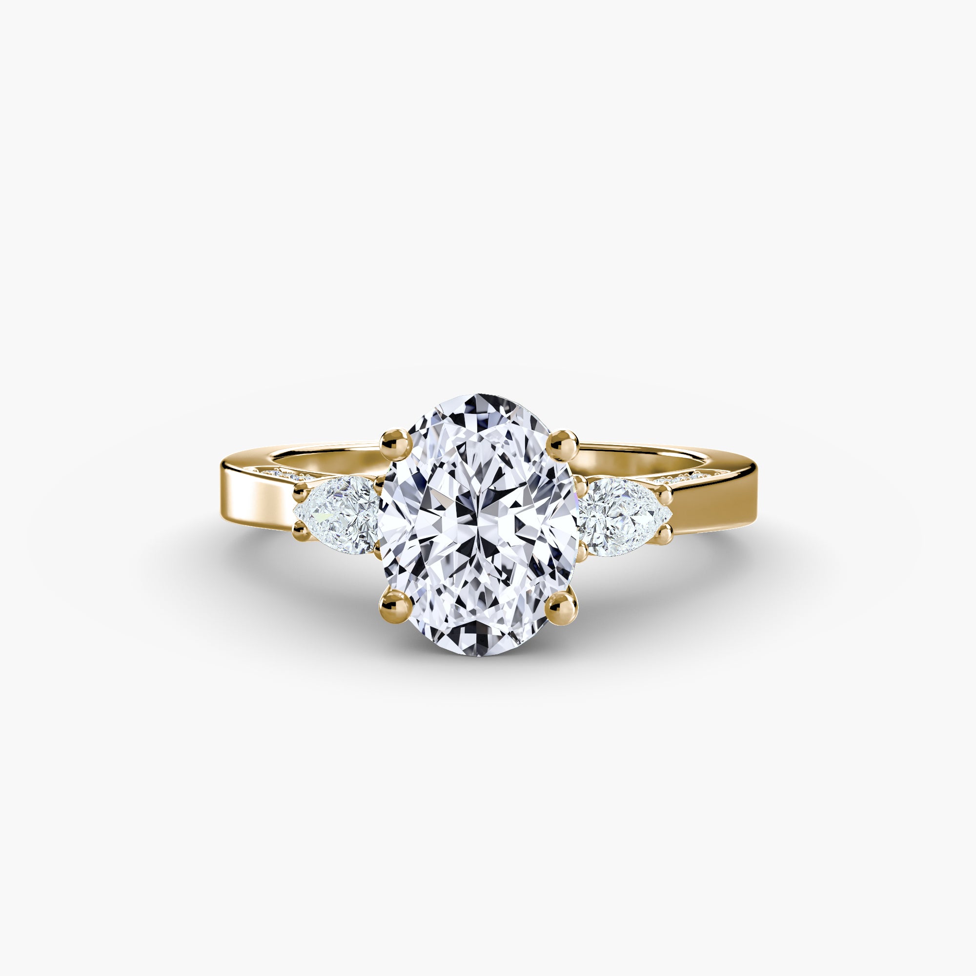 Three Stone with Pavé Shoulders *