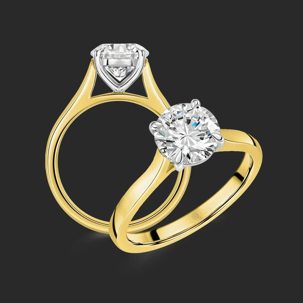 Bootham №1 Round Engagement Ring from Michael Isaac #metal_gold+platinum