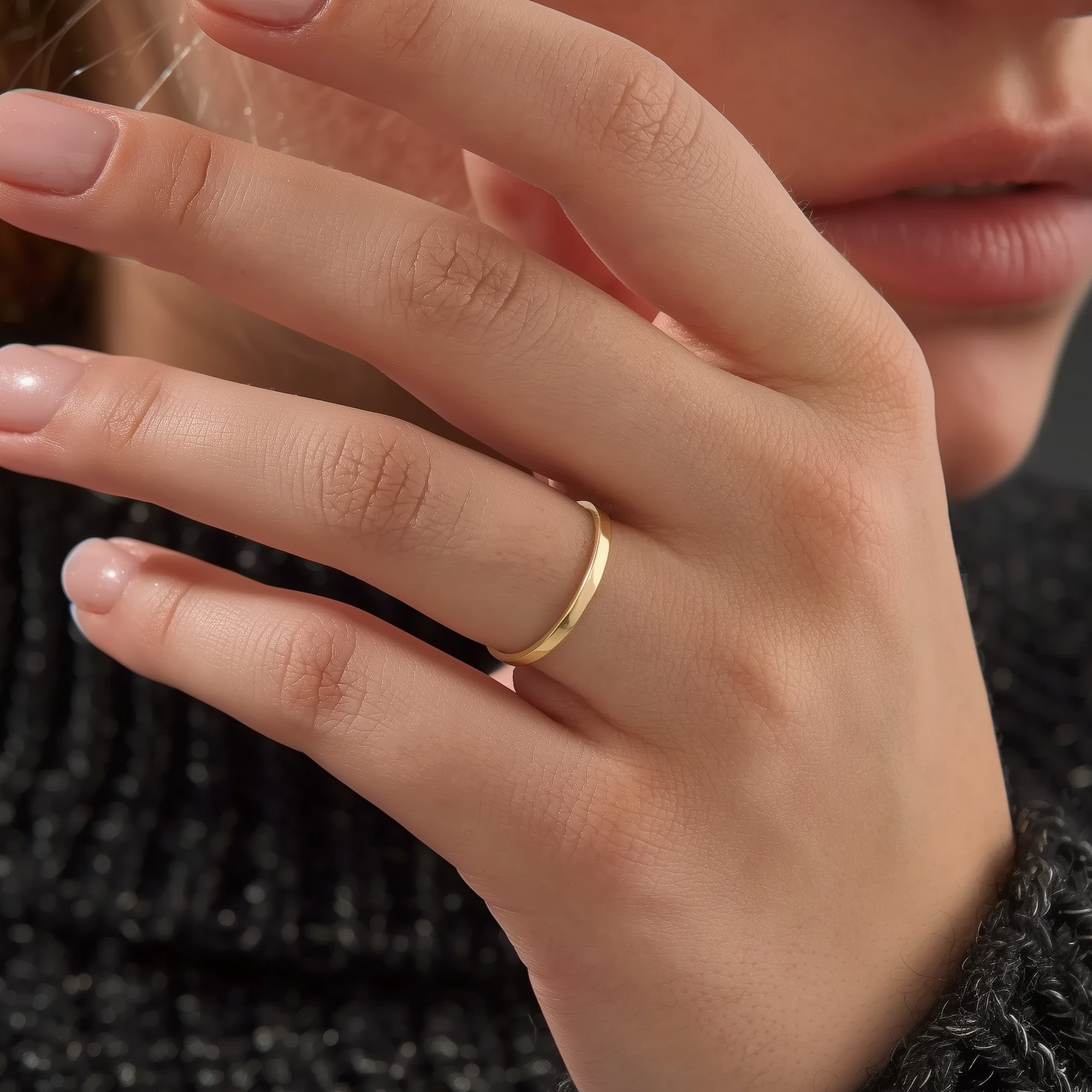 Flat Court Bespoke Wedding Ring 1.5mm from Michael Isaac York #metal_gold