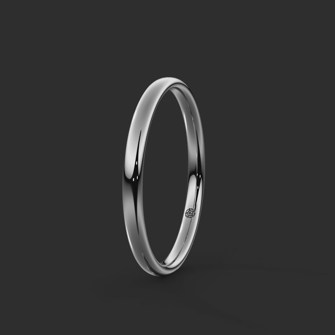 Traditional Court Bespoke Wedding Ring 2mm 360-drag  #metal_platinum