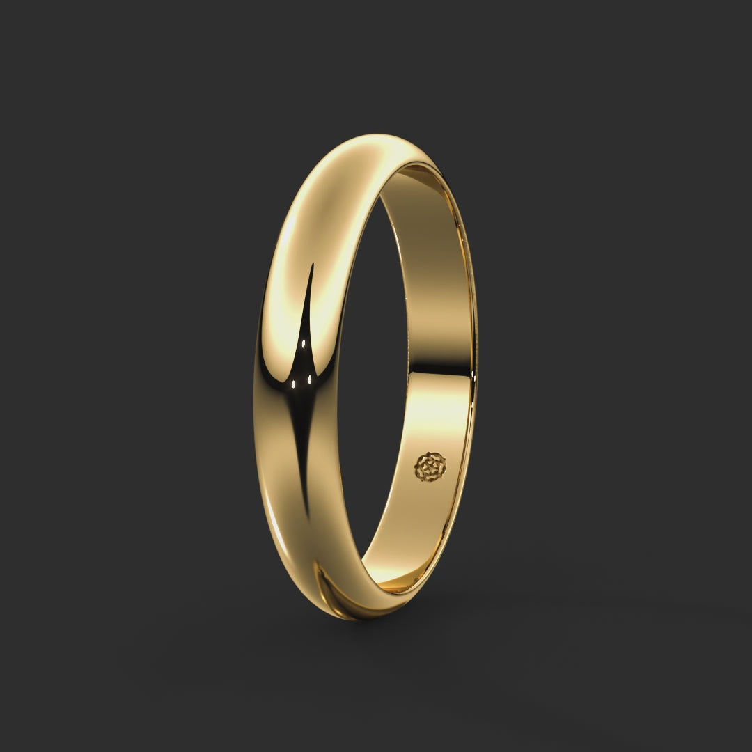 D-shape Bespoke Wedding Ring 4mm from Michael Isaac York 360-drag #metal_gold
