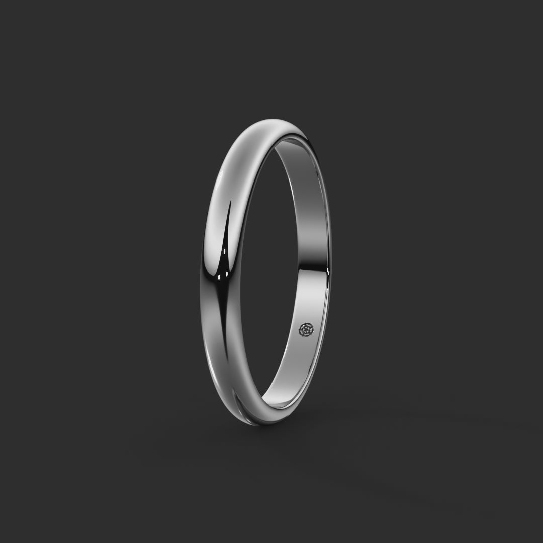 D-Shape Bespoke Wedding Ring 2.5mm from Michael Isaac York #metal_platinum