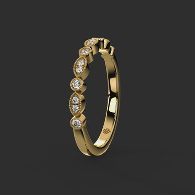 0.25ct — 2.40mm Walmgate Milgrain Set Wedding Ring from Michael Isaac York  360-drag #metal_gold