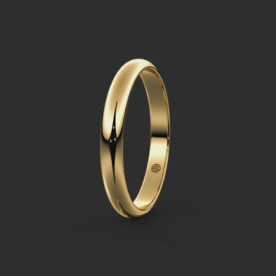 D-shape Bespoke Wedding Ring 3mm from Michael Isaac York 360-drag #metal_gold