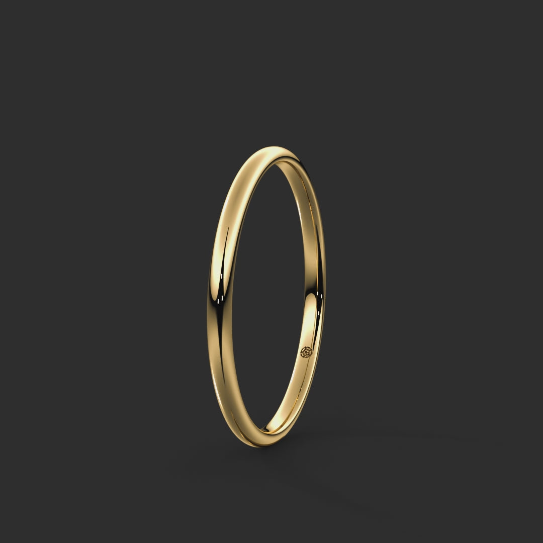 Soft Court Bespoke Wedding Ring 1.5mm from Michael Isaac York  360-drag  #metal_gold