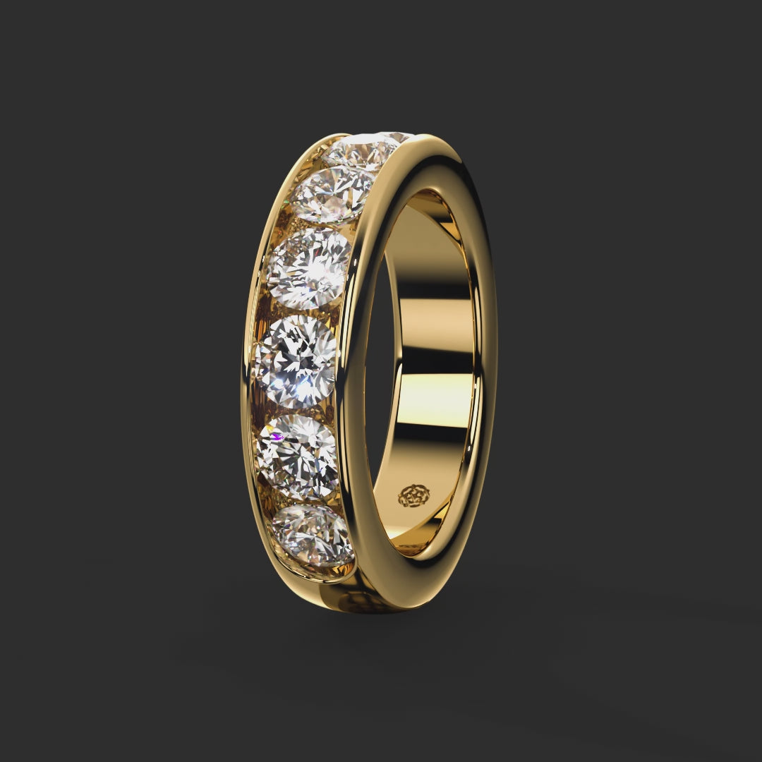 2.00ct - 5.00mm Rosendale Diamond Eternity Ring from Michael Isaac York 360-drag  #metal_gold