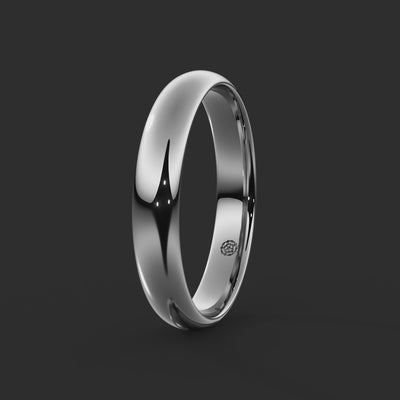Soft Court Bespoke Wedding Ring 4mm from Michael Isaac York  360-drag #metal_platinum