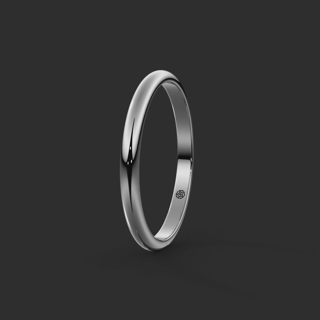 D-shape Bespoke Wedding Ring 2mm from Michael Isaac York #metal_platinum