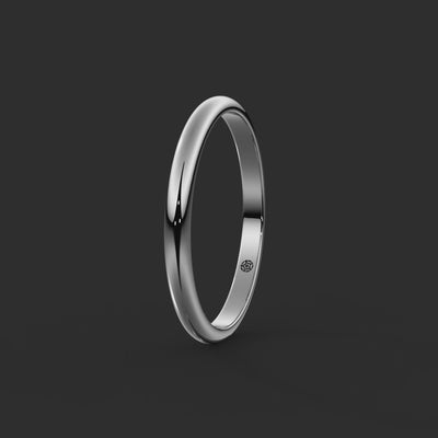 D-shape Bespoke Wedding Ring 2mm from Michael Isaac York #metal_platinum