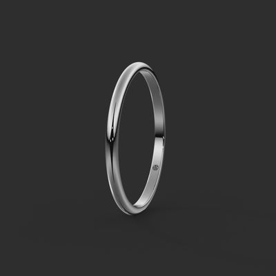 D-Shape Bespoke Wedding Ring 1.5mm from Michael Isaac York #metal_platinum