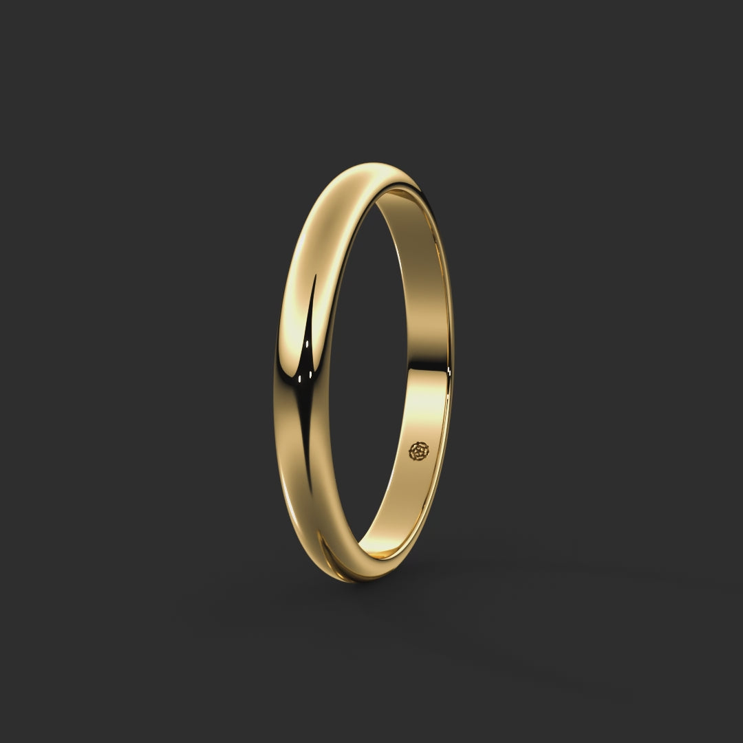 D-Shape Bespoke Wedding Ring 2.5mm from Michael Isaac York #metal_gold