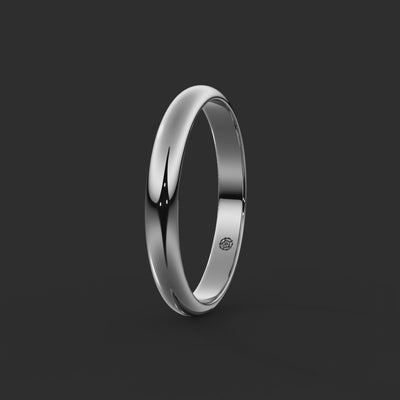 D-shape Bespoke Wedding Ring 3mm from Michael Isaac York 360-drag #metal_platinum 