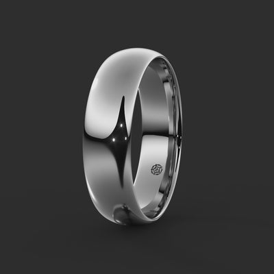 Soft Court Bespoke Wedding Ring 6mm from Michael Isaac York  360-drag #metal_platinum