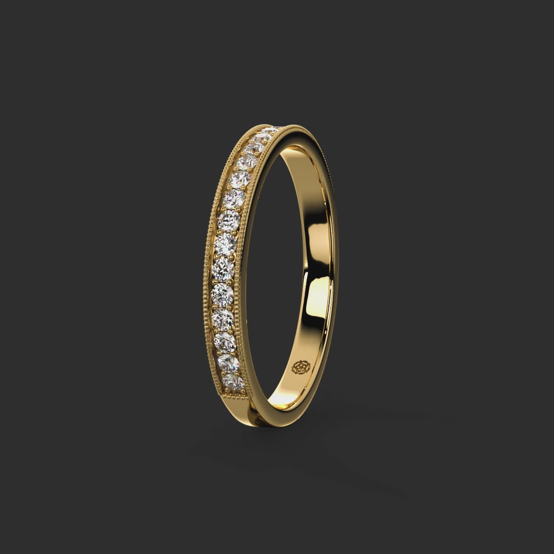 0.20ct - 2.40mm Marygate Diamond Wedding Ring from Michael Isaac York  360-drag #metal_gold