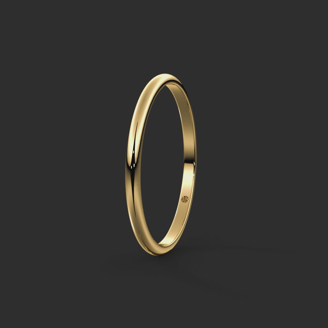D-Shape Bespoke Wedding Ring 1.5mm from Michael Isaac York #metal_gold
