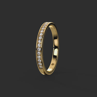 0.15ct - 2.20mm Herworth Diamond Wedding Ring from Michael Isaac York  360-drag #metal_gold