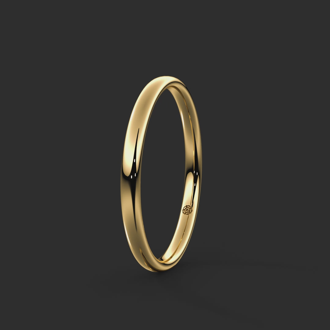 Traditional Court Bespoke Wedding Ring 2mm 360-drag  #metal_gold