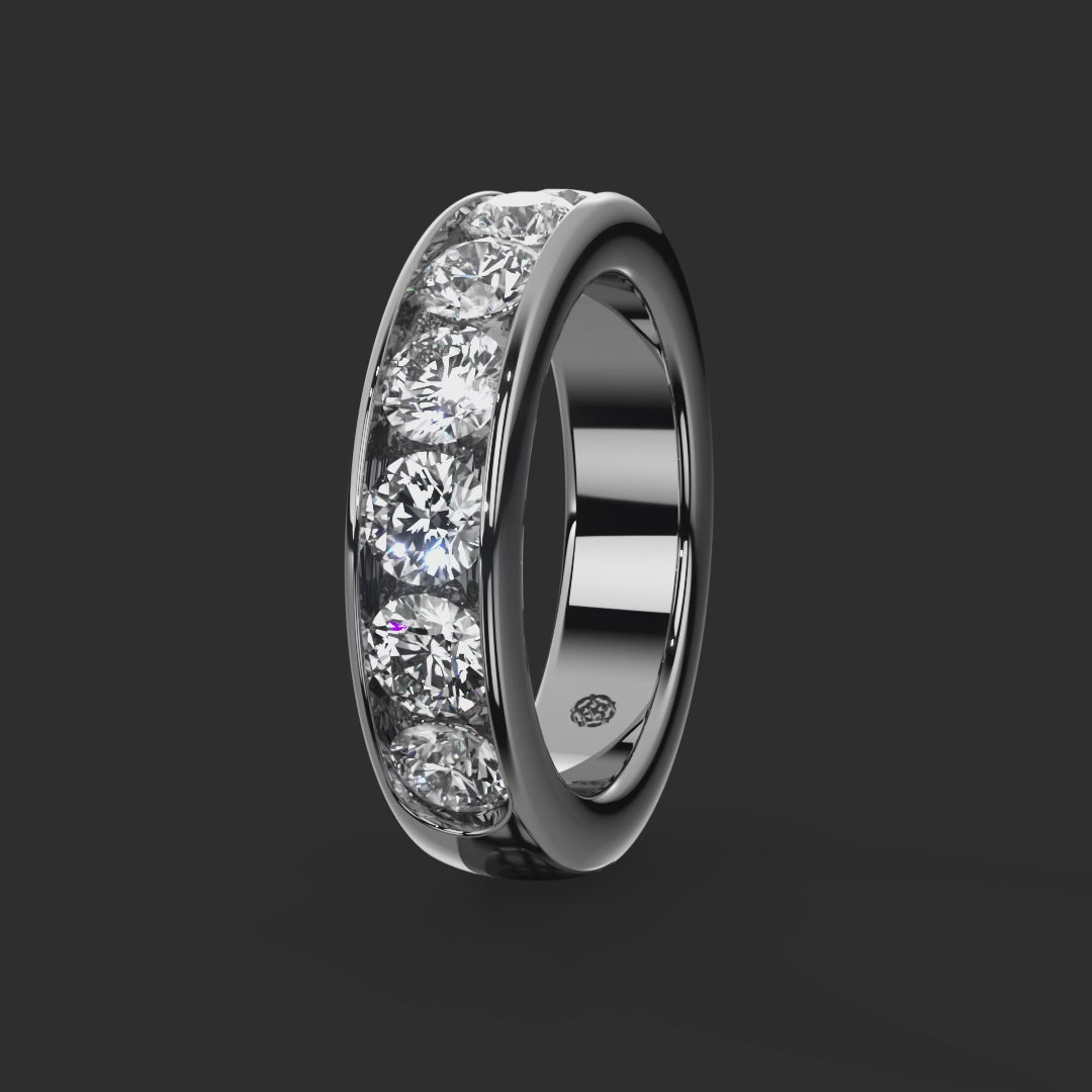 2.00ct - 5.00mm Rosendale Diamond Eternity Ring from Michael Isaac York  360-drag #metal_platinum