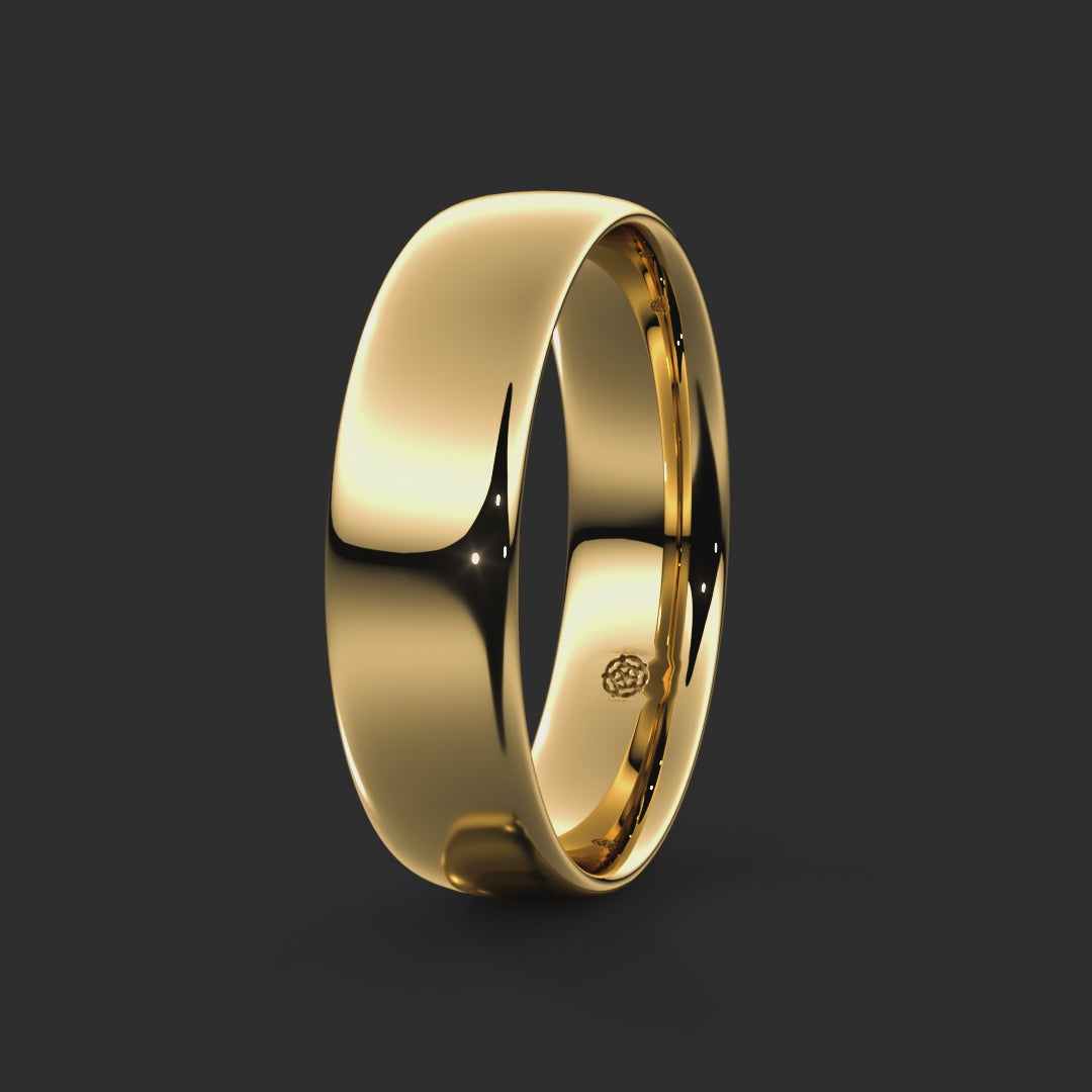 Traditional Court Bespoke Wedding Ring from Michael Isaac York 6mm 360-drag #metal_gold