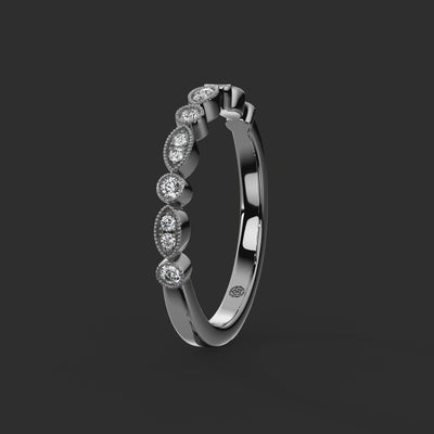 0.25ct — 2.40mm Walmgate Milgrain Set Diamond Wedding Ring from Michael Isaac York  360-drag #metal_platinum