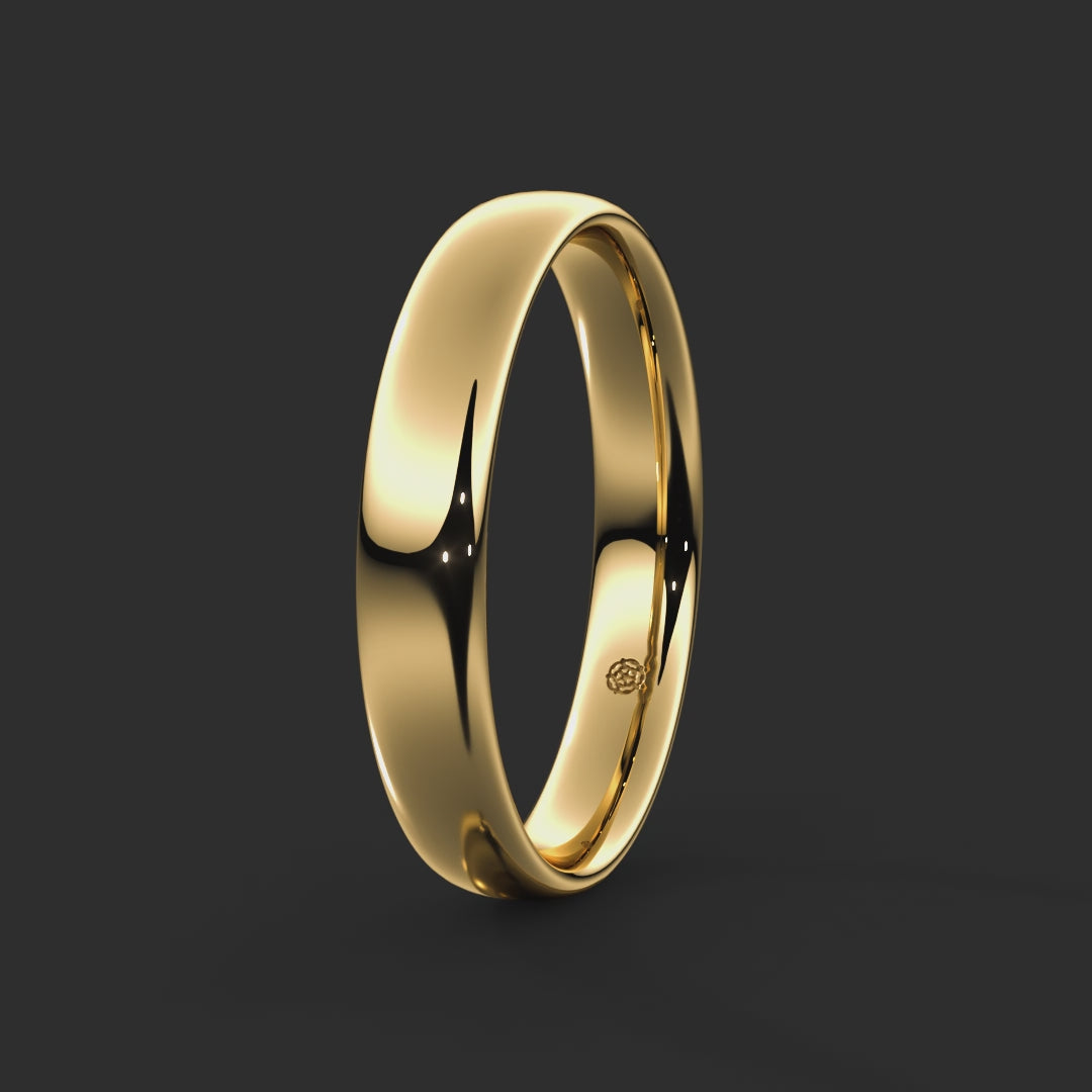 Traditional Court Bespoke Wedding Ring 4mm 360-drag #metal_gold