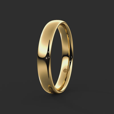 Traditional Court Bespoke Wedding Ring 4mm 360-drag #metal_gold