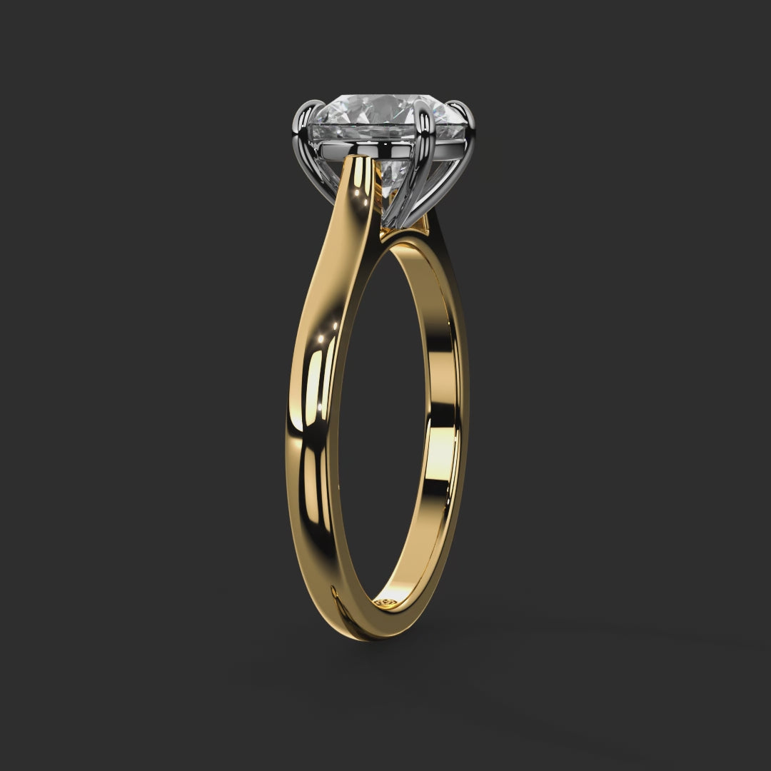 Bootham №1 Round Engagement Ring from Michael Isaac #metal_gold+platinum #drag-360