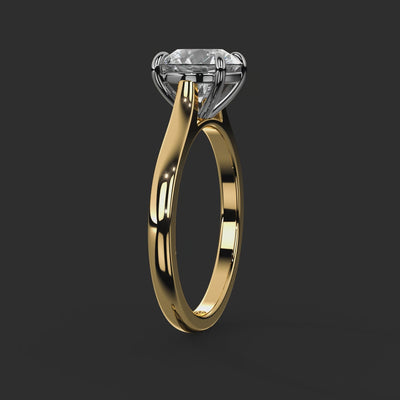 Bootham №1 Round Engagement Ring from Michael Isaac #metal_gold+platinum #drag-360