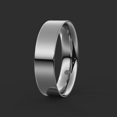 Flat Court Bespoke Wedding Ring 6mm from Michael Isaac York 360-drag  #metal_platinum