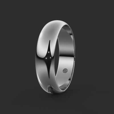 D-shape Bespoke Wedding Ring 6mm from Michael Isaac York 360-drag #metal_platinum