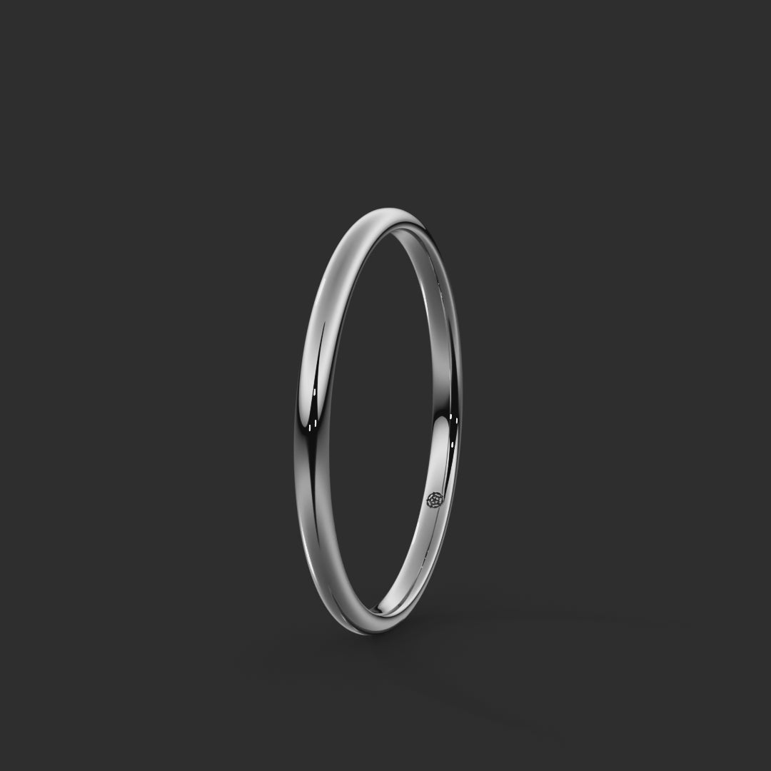Soft Court Bespoke Wedding Ring 1.5mm from Michael Isaac York 360-drag  #metal_platinum
